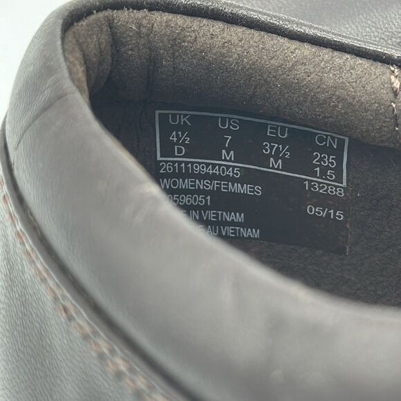 Clarks Size 7M Everlay Brown Coda Dark Leather Slip On - Picture 13 of 15